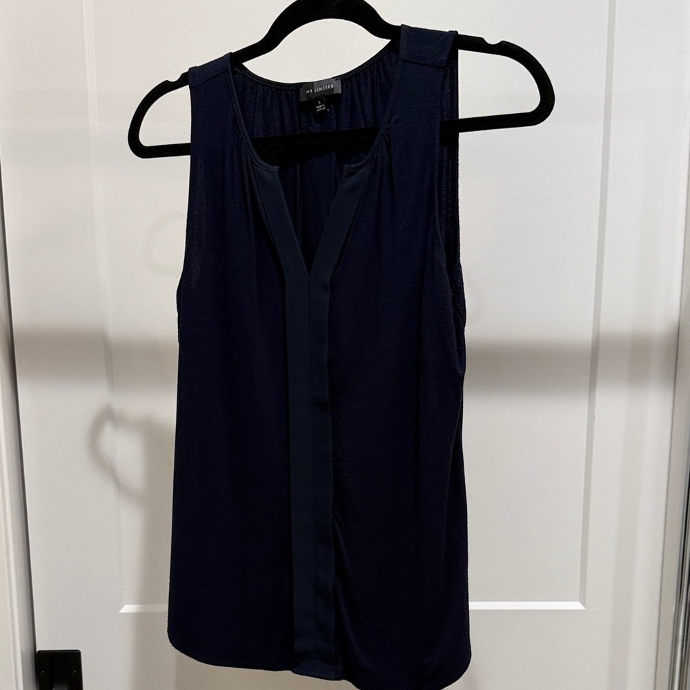Dark Blue Sleeveless Blouse
